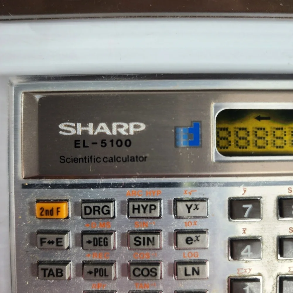 READ Sharp EL-5100 Scientific Calculator with Cover Rare Vintage DISPLAY ISSUE‎